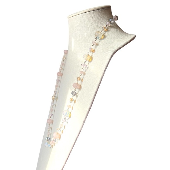 Pastel Multi-Color Faceted Beaded Necklace - Picture 2 of 5
